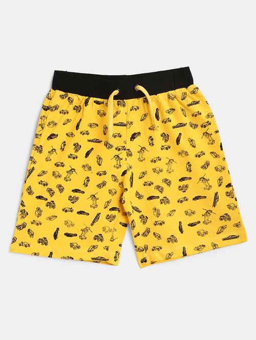 yellow printed shorts - 18332155 - Very Small Image - 1