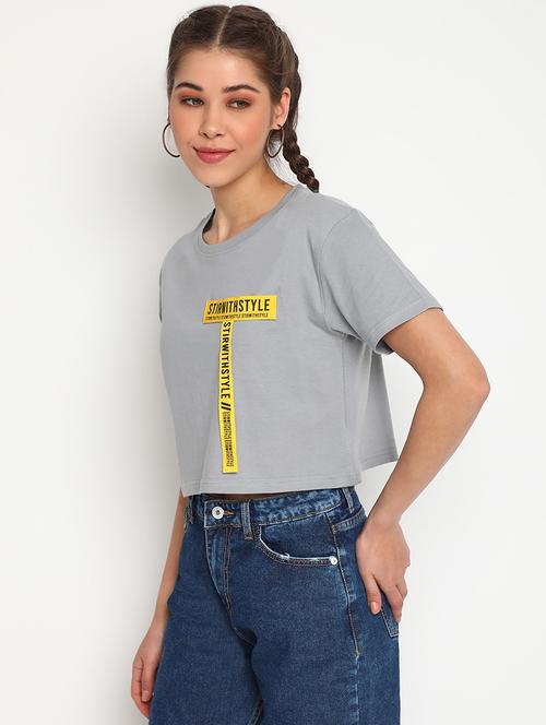solid crop tee - 18332324 - Very Small Image - 1