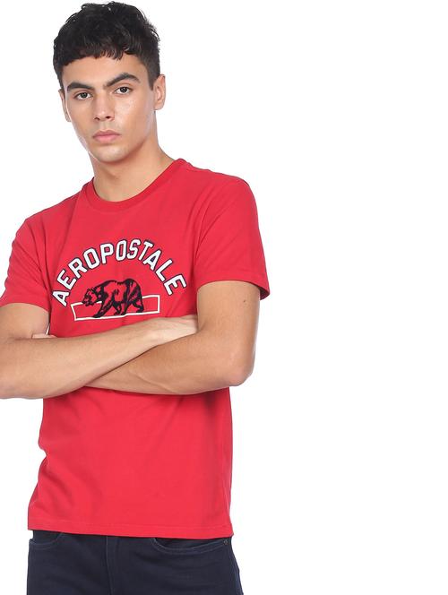 red chest printed t-shirt - 18332388 - Very Small Image - 1