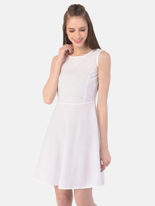 round neck solid a-line dress - 18332990 - Very Small Image - 1
