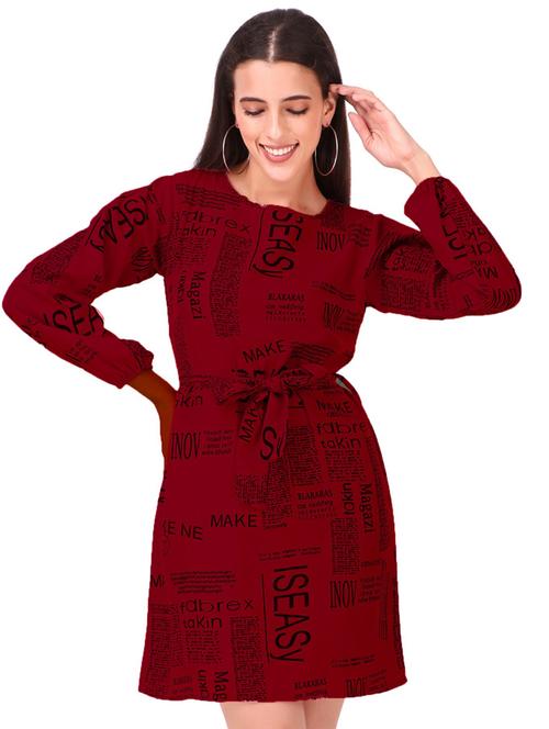 tie front printed a-line dress - 18333024 - Very Small Image - 1