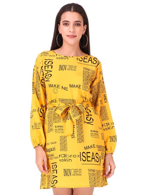 tie front printed a-line dress - 18333025 - Very Small Image - 1