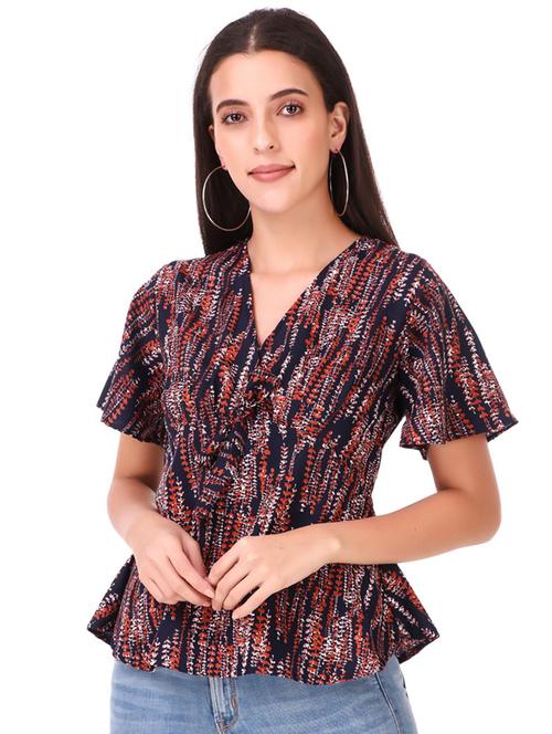 women's straight v neck top - 18333134 - Very Small Image - 1