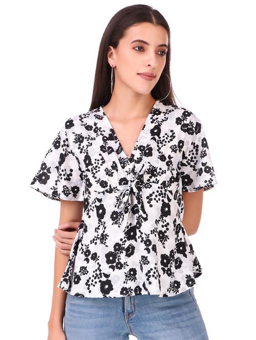 women's straight v neck top - 18333135 - Very Small Image - 1