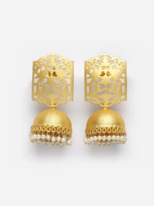 ladies metal earrings gold color - 18333334 - Very Small Image - 1