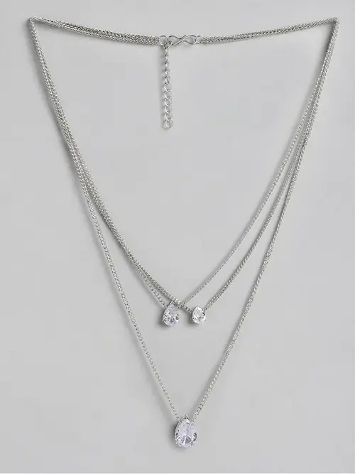 ladies silver plated necklace - 18333354 - Very Small Image - 1