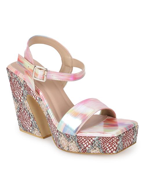 multi colored pu ankle strap sandals - 18333470 - Very Small Image - 1