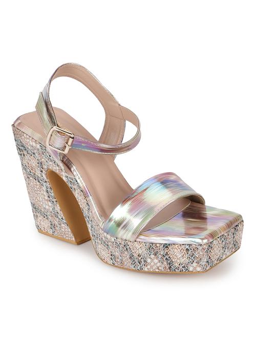 multi colored pu ankle strap sandals - 18333471 - Very Small Image - 1