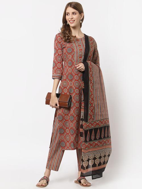 straight pant unstitched suit set - 18333568 - Very Small Image - 1