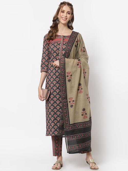 straight pant unstitched suit set - 18333569 - Very Small Image - 1