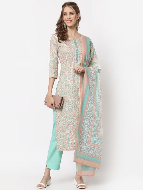 straight pant unstitched suit set - 18333571 - Very Small Image - 1