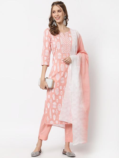 straight pant unstitched suit set - 18333574 - Very Small Image - 1