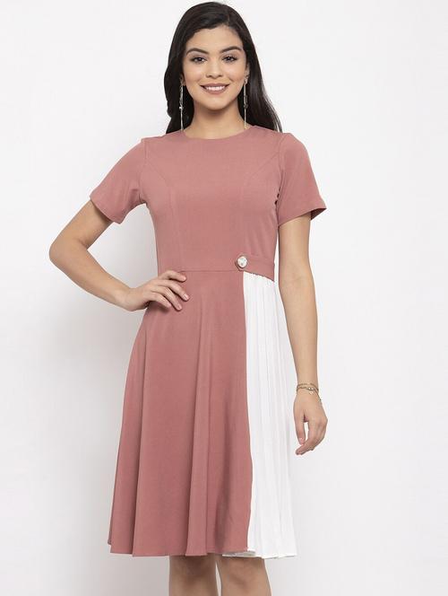 color block fit & flare dress - 18333633 - Very Small Image - 1