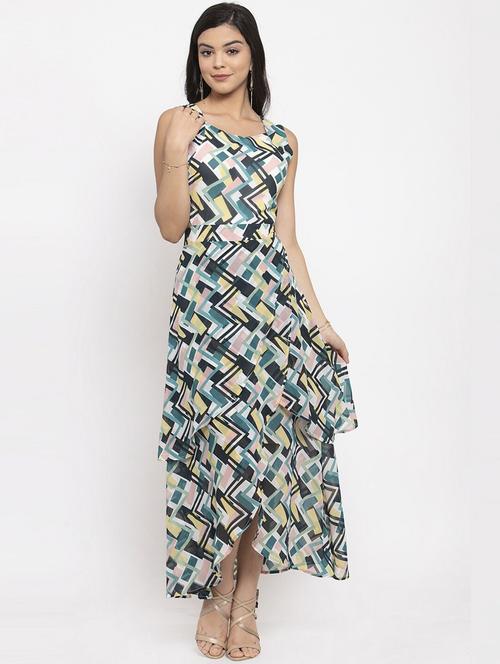 geometric print maxi dress - 18333635 - Very Small Image - 1