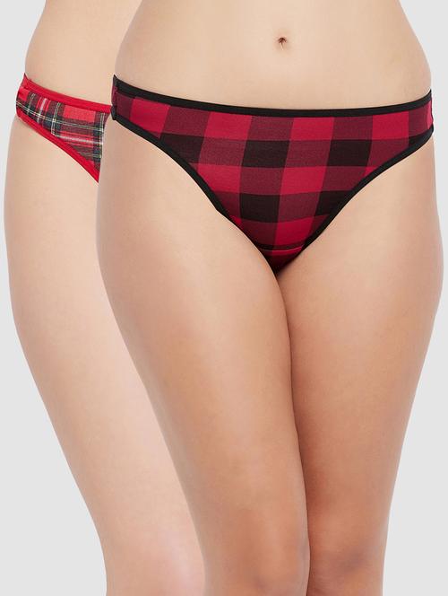 pack of 2 checkered thongs panty - 18334011 - Very Small Image - 1
