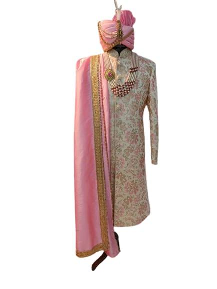 jacquard groom sherwani set - 18334191 - Very Small Image - 1