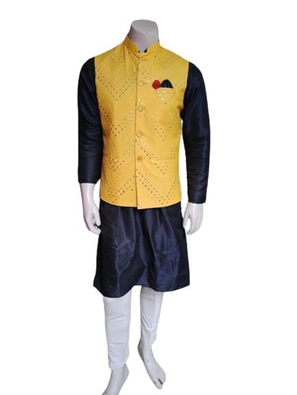 kurta pajama waist coat set - 18334195 - Very Small Image - 1