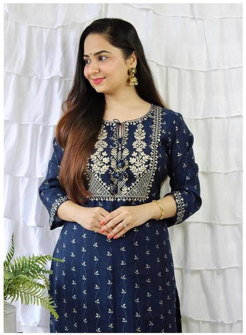 cotton kurti with lace - 18334490 - Very Small Image - 1
