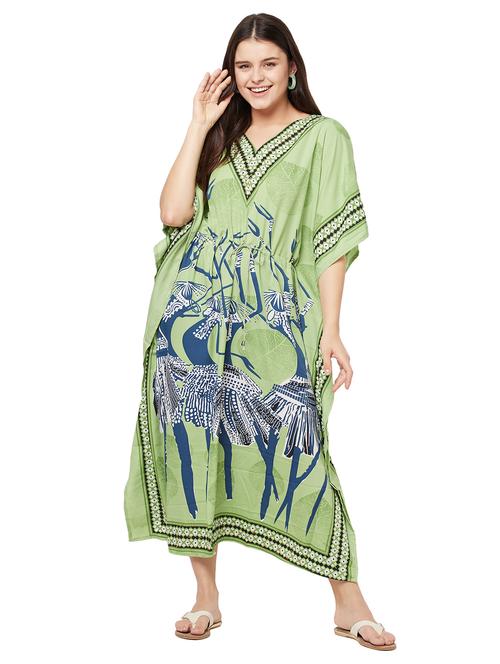 v-neck printed kaftan maxi dress - 18334788 - Very Small Image - 1