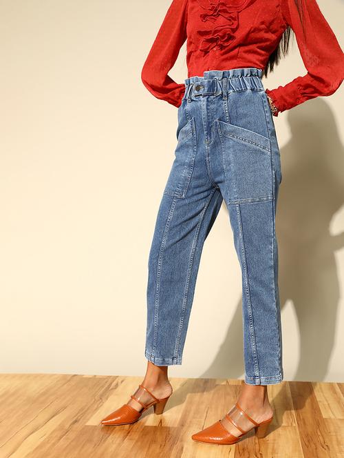 high rise stone washed denim jean - 18335191 - Very Small Image - 1