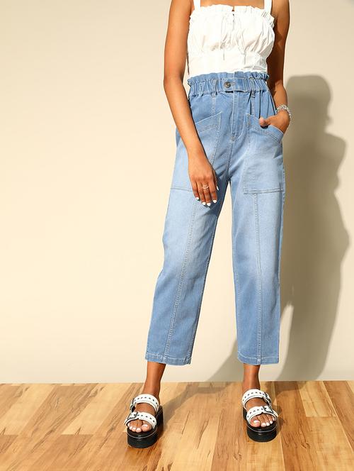 high rise stone washed denim jean - 18335192 - Very Small Image - 1