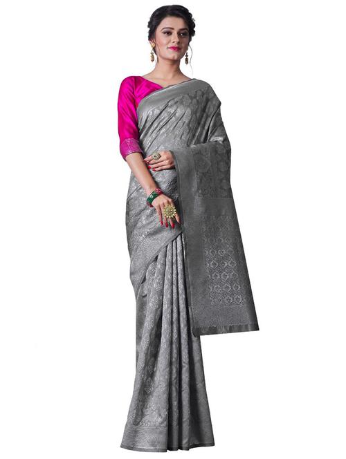 jacquard work banarasi saree with blouse - 18335719 - Very Small Image - 1