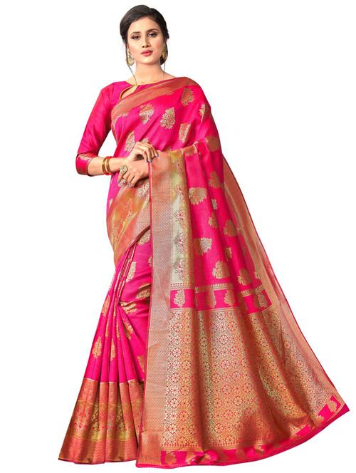 jacquard work banarasi saree with blouse - 18335742 - Very Small Image - 1