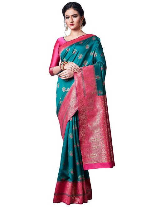 jacquard work banarasi saree with blouse - 18335771 - Very Small Image - 1