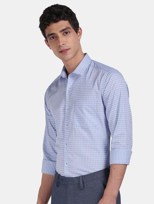 light-blue checkered formal shirt - 18335943 - Very Small Image - 1