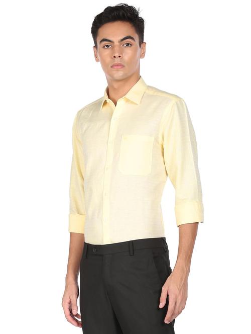 yellow solid formal shirt - 18336178 - Very Small Image - 1