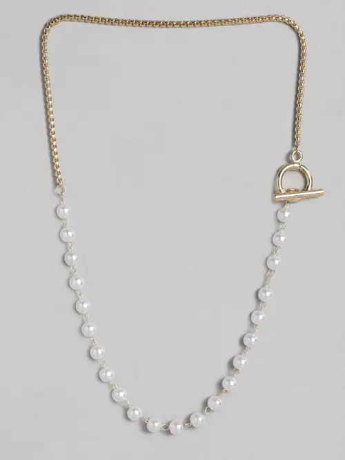ladies gold plated necklace gold color - 18337043 - Very Small Image - 1