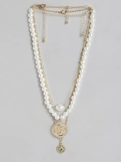 ladies gold plated necklace gold color - 18337044 - Very Small Image - 1