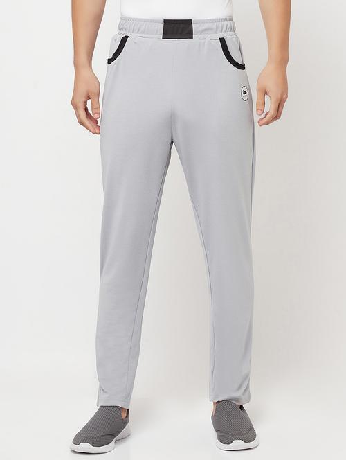 grey solid full length track pant - 18337217 - Very Small Image - 1