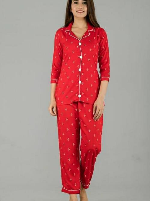 night dress suit red color - 18337587 - Very Small Image - 1