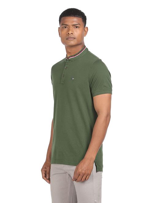 green solid polo t-shirt - 18337831 - Very Small Image - 1