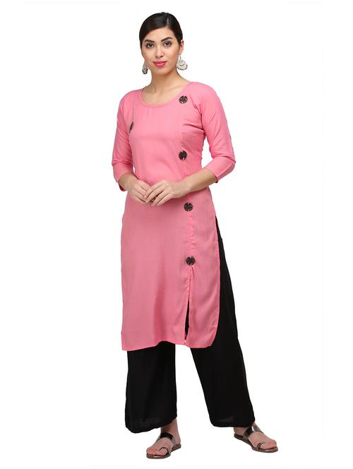 solid straight kurta - 18338254 - Very Small Image - 1