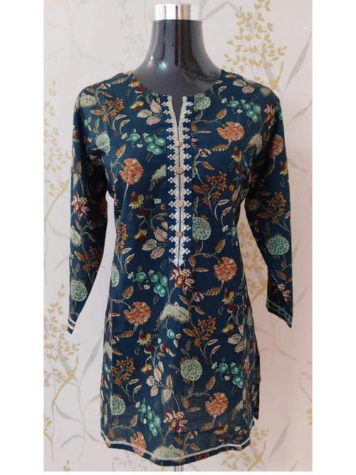 ladies cotton printed short kurti multi - 18338488 - Very Small Image - 1