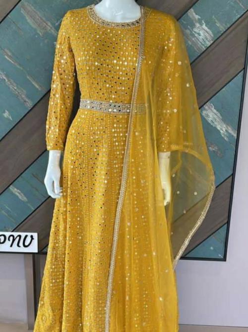 exclusive yellow colour fancy long suits - 18338802 - Very Small Image - 1