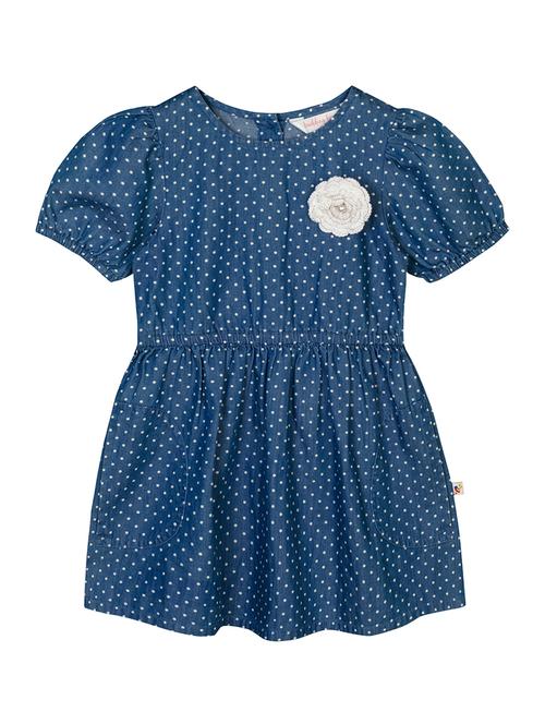 girls round neck puff sleeve frock - 18338962 - Very Small Image - 1