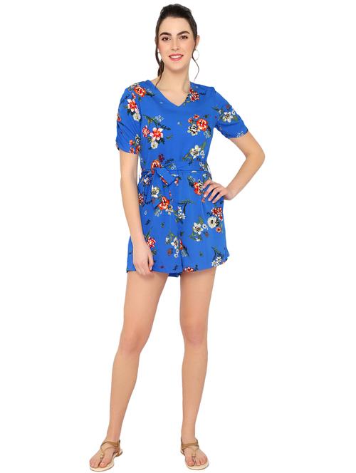 v-neck floral romper jumpsuit - 18339095 - Very Small Image - 1