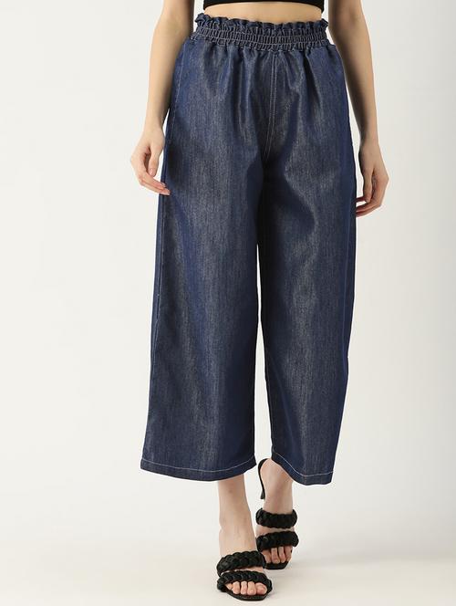 mid rise wide leg denim trouser - 18339456 - Very Small Image - 1