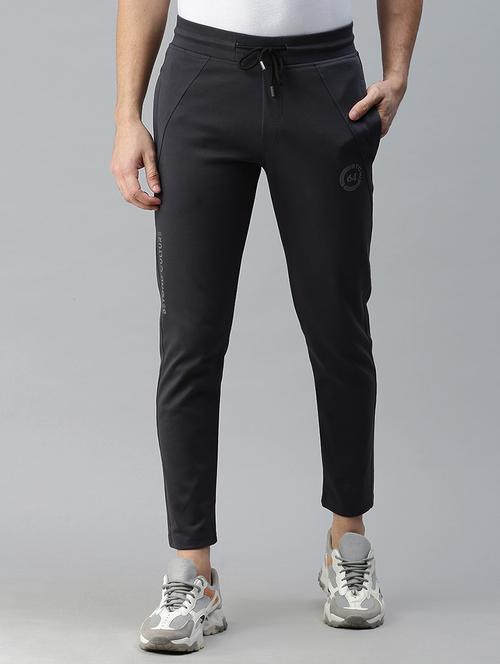 grey solid full length track pant - 18339899 - Very Small Image - 1