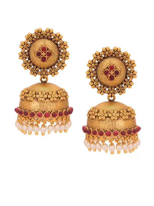 ladies earrings gold plated gold color - 18340149 - Very Small Image - 1