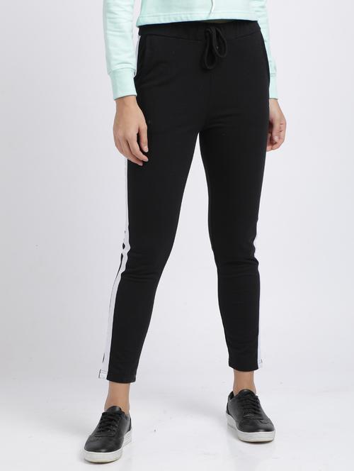 black solid track pant - 18340256 - Very Small Image - 1