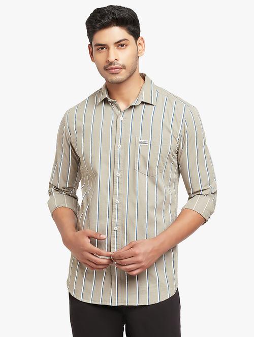 grey striped casual shirt - 18340651 - Very Small Image - 1