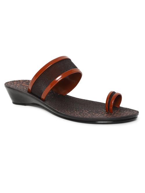 tan plastic slip on sandals - 18340998 - Very Small Image - 1