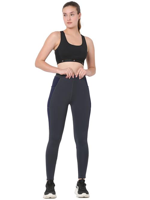 grey high rise solid tights - 18341065 - Very Small Image - 1