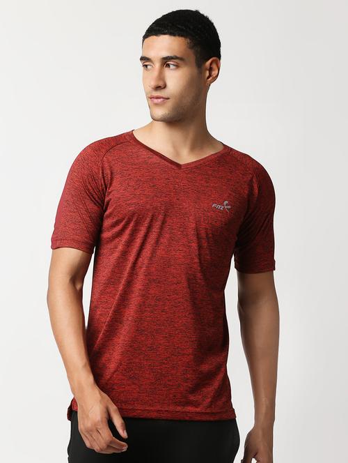 red melange t-shirt - 18341299 - Very Small Image - 1