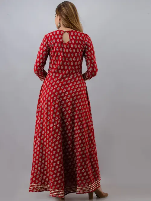 exclusive red colour gowns with bottom - 18341366 - Very Small Image - 1