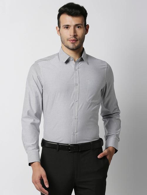 grey striped formal shirt - 18341605 - Very Small Image - 1